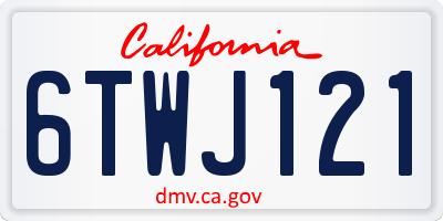 CA license plate 6TWJ121