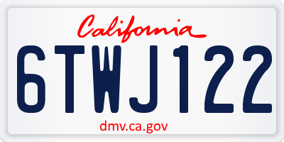 CA license plate 6TWJ122