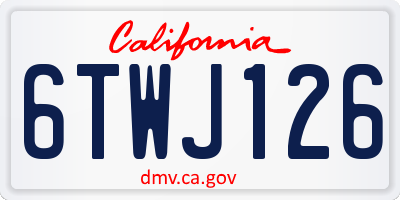 CA license plate 6TWJ126