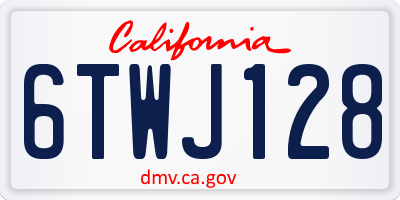 CA license plate 6TWJ128