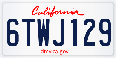 CA license plate 6TWJ129