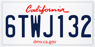 CA license plate 6TWJ132