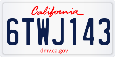 CA license plate 6TWJ143
