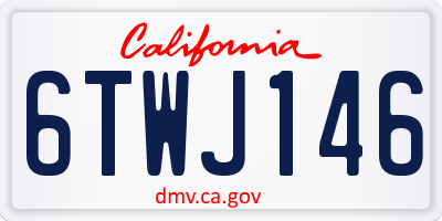 CA license plate 6TWJ146