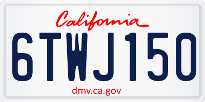 CA license plate 6TWJ150