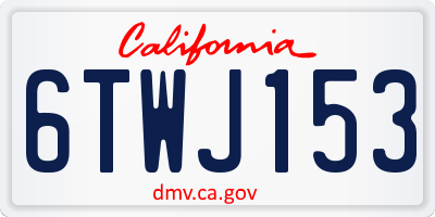 CA license plate 6TWJ153