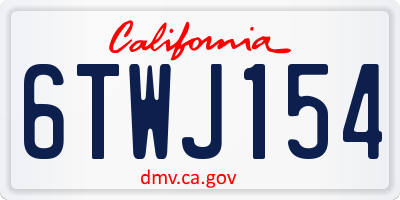 CA license plate 6TWJ154