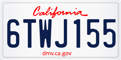 CA license plate 6TWJ155