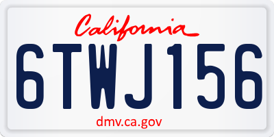 CA license plate 6TWJ156