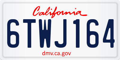 CA license plate 6TWJ164