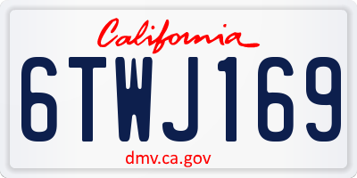 CA license plate 6TWJ169