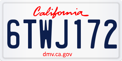 CA license plate 6TWJ172