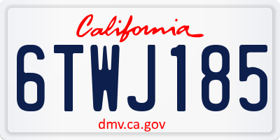 CA license plate 6TWJ185