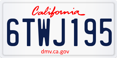 CA license plate 6TWJ195