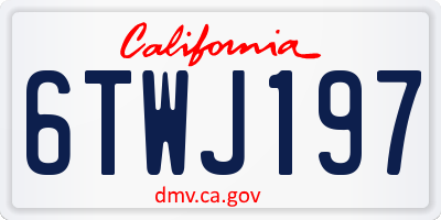 CA license plate 6TWJ197