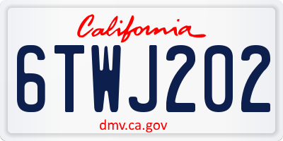 CA license plate 6TWJ202