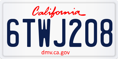 CA license plate 6TWJ208