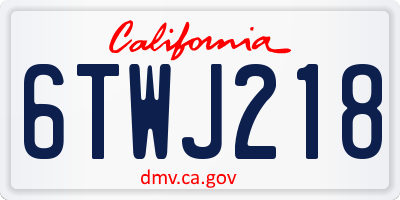 CA license plate 6TWJ218