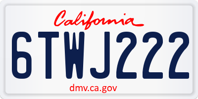 CA license plate 6TWJ222