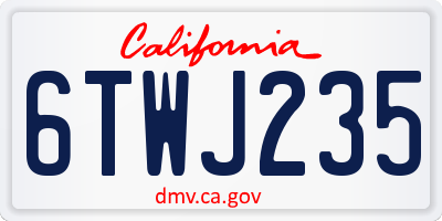 CA license plate 6TWJ235