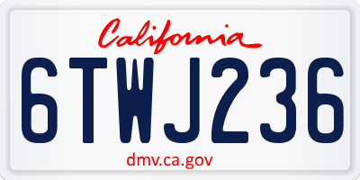 CA license plate 6TWJ236