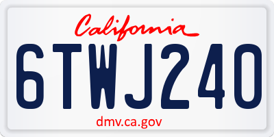 CA license plate 6TWJ240