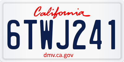 CA license plate 6TWJ241