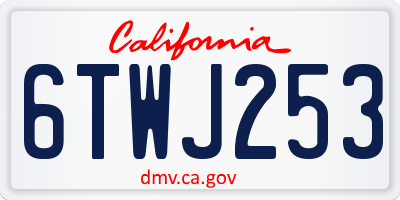 CA license plate 6TWJ253