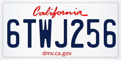 CA license plate 6TWJ256