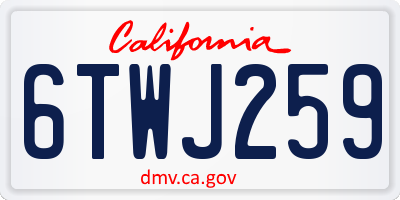 CA license plate 6TWJ259