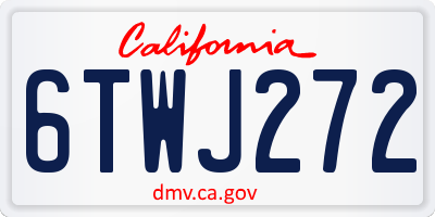 CA license plate 6TWJ272
