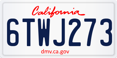 CA license plate 6TWJ273