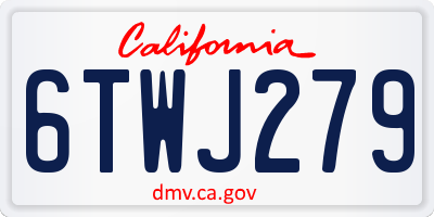 CA license plate 6TWJ279