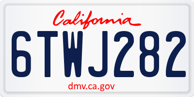 CA license plate 6TWJ282