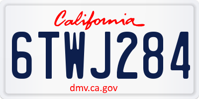 CA license plate 6TWJ284