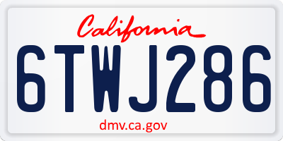 CA license plate 6TWJ286