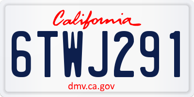 CA license plate 6TWJ291