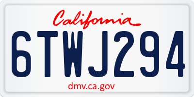 CA license plate 6TWJ294