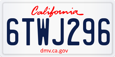 CA license plate 6TWJ296