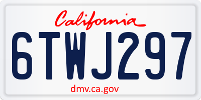 CA license plate 6TWJ297