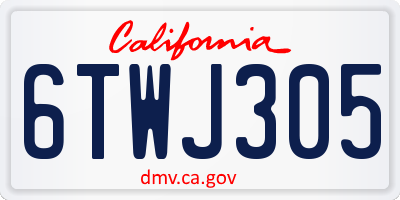 CA license plate 6TWJ305