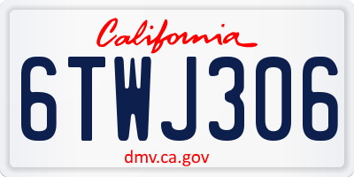 CA license plate 6TWJ306