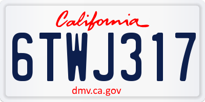 CA license plate 6TWJ317