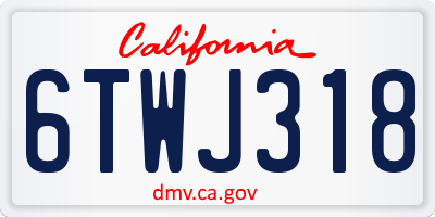 CA license plate 6TWJ318