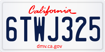 CA license plate 6TWJ325