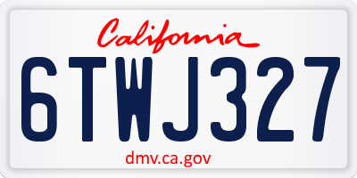 CA license plate 6TWJ327