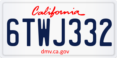 CA license plate 6TWJ332