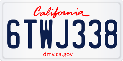 CA license plate 6TWJ338