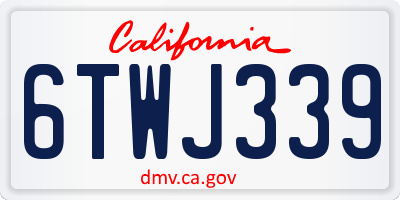 CA license plate 6TWJ339