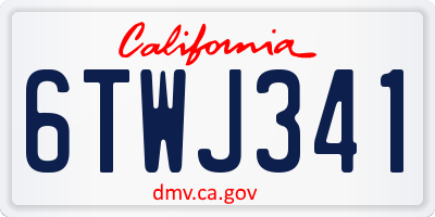 CA license plate 6TWJ341